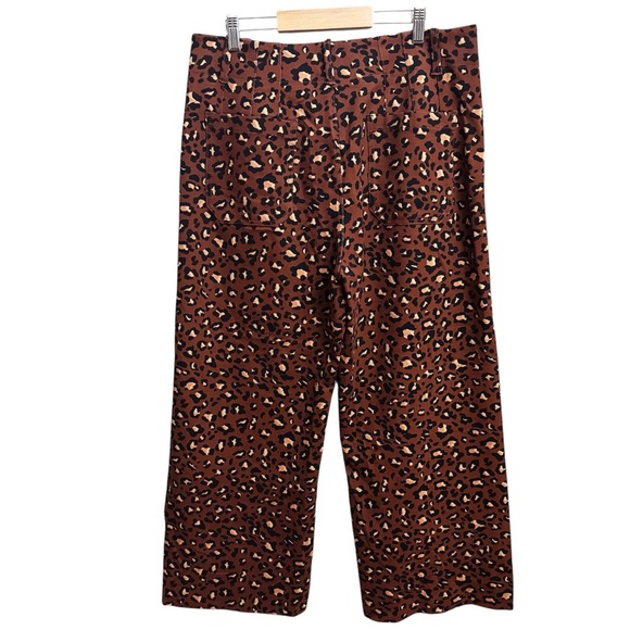 Anthropologie Maeve The Colette Crop Wide Leg Pants Leopard - Picture 3 of 6